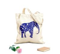 AILOONG Bolsa de lona Tela de 340g/m² de grosor Adorno floral de elefante Bolsa para dibujar