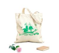 AILOONG Bolsa de lona Tela de 340g/m² de grosor Barco Marinero Mar Velas Crucero Gaviota Aves Olas Bolsa para dibujar