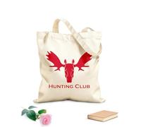 AILOONG Bolsa de lona Tela de 340g/m² de grosor Club de caza de animales con cabeza de cuerno de ciervo y alce Bolsa para dibujar