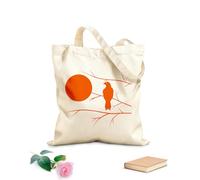 AILOONG Bolsa de lona Tela de 340g/m² de grosor Halcón en la rama de un árbol, dormitorio con luna llena Bolsa para dibujar