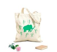 AILOONG Bolsa de lona Tela de 340g/m² de grosor Pinturas rupestres de animales antiguos que cazan mamuts Bolsa para dibujar