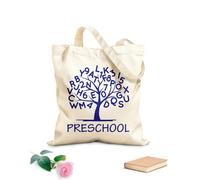 AILOONG Bolsa de lona Tela de 340g/m² de grosor Rama de árbol con letras del alfabeto preescolar Bolsa para dibujar