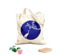 AILOONG Bolsa de lona Tela de 340g/m² de grosor Rama de Sakura con garza de pájaro japonés de estilo asiático Bolsa para dibujar