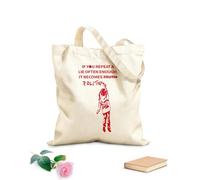 AILOONG Bolsa de lona Texto de fondo escrito por una niña pequeña: Si repites una mentira suficientes veces, se convierte en verdad. Política Tela de 340g/m² de grosor Bolsa para dibujar