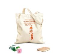 AILOONG Bolsa de lona Texto de fondo escrito por una niña pequeña: Si repites una mentira suficientes veces, se convierte en verdad. Política Tela de 340g/m² de grosor Bolsa para dibujar