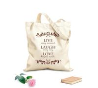 AILOONG Bolsa de lona Vive cada momento, ríe cada día, ama sin límites. Tela de 340g/m² de grosor Eslogan personalizable