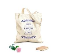 AILOONG Bolsa de lona Vive cada momento, ríe cada día, ama sin límites. Tela de 340g/m² de grosor Eslogan personalizable