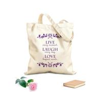 AILOONG Bolsa de lona Vive cada momento, ríe cada día, ama sin límites. Tela de 340g/m² de grosor Eslogan personalizable