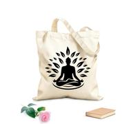 AILOONG Bolsa de lona Yoga Gimnasia Meditación Postura del Loto Zen Tela de 12 oz de grosor Sustituye a la mochila escolar 25x30cm Pequeño