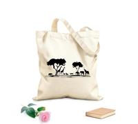 AILOONG Bolsa de playa de poliéster y algodón Animales Pastizales Vida Silvestre Tela de 12 oz de grosor Material agradable para la piel 35x40cm Grande