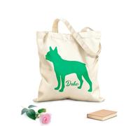 AILOONG Bolsa de playa de poliéster y algodón Boston Terrier con la mascota de tu perro y corazón rojo Tela de 340g/m² de grosor Material agradable para la piel