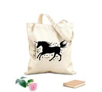 AILOONG Bolsa de playa de poliéster y algodón Chica Unicornio Unicornio Mágico Tela de 12 oz de grosor Material agradable para la piel 25x30cm Pequeño