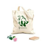 AILOONG Bolsa de playa de poliéster y algodón Cita Líneas de Película Serie de TV Cabeza de Lobo Árbol Pájaro Comer Tela de 340g/m² de grosor Material agradable para la piel