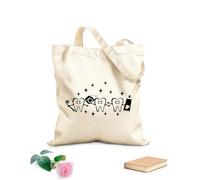 AILOONG Bolsa de playa de poliéster y algodón Con estrellas y dientes apto para baños y clínicas dentales Tela de 12 oz de grosor Material agradable para la piel 31x36cm Mediano