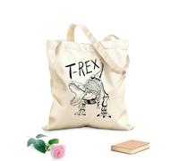 AILOONG Bolsa de playa de poliéster y algodón Exposición de esqueletos de dinosaurios tiranosaurios animales dinosaurios Tela de 12 oz de grosor Material agradable para la piel 35x40cm Grande