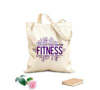 AILOONG Bolsa de playa de poliéster y algodón Fitnesscenter Studio Deporte Energía Vitaminas Fitnesscenter Logo Entrenamiento Activo Tela de 340g/m² de grosor Material agradable para la piel