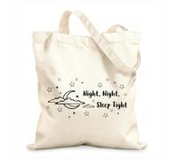 AILOONG Bolsa de playa de poliéster y algodón Frases de buenas noches, bebé. Frases de bebé. Tela de 12 oz de grosor Material agradable para la piel 35x40cm Grande