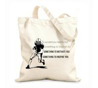 AILOONG Bolsa de playa de poliéster y algodón Frases de fútbol para inspirar a los chicos a triunfar Tela de 12 oz de grosor Material agradable para la piel 35x40cm Grande