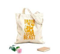 AILOONG Bolsa de playa de poliéster y algodón Gimnasio Entrenamiento Motivación Inspiración Deportes Frases Gimnasia Modo Bestia Tela de 340g/m² de grosor Material agradable para la piel