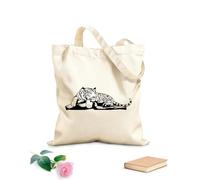 AILOONG Bolsa de playa de poliéster y algodón Guardería para bebés con rama de árbol de tigre durmiente, zoológico, safari, jungla, sala de juegos de vida silvestre Tela de 12 oz de grosor 35x40cm