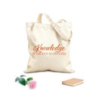 AILOONG Bolsa de playa de poliéster y algodón Introducción al conocimiento Maestro de escuela Tela de 340g/m² de grosor Material agradable para la piel