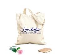 AILOONG Bolsa de playa de poliéster y algodón Introducción al conocimiento Maestro de escuela Tela de 340g/m² de grosor Material agradable para la piel