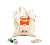 AILOONG Bolsa de playa de poliéster y algodón Lata de sopa con grafiti para cocina, restaurante, impresión en relieve, catering Tela de 340g/m² de grosor Material agradable para la piel