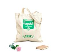 AILOONG Bolsa de playa de poliéster y algodón Lata de sopa con grafiti para cocina, restaurante, impresión en relieve, catering Tela de 340g/m² de grosor Material agradable para la piel