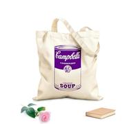 AILOONG Bolsa de playa de poliéster y algodón Lata de sopa con grafiti para cocina, restaurante, impresión en relieve, catering Tela de 340g/m² de grosor Material agradable para la piel