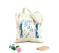 AILOONG Bolsa de playa de poliéster y algodón Música Baila Chica Baila Me encanta bailar Cita Chica Tela de 340g/m² de grosor Material agradable para la piel