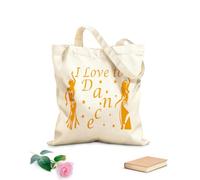 AILOONG Bolsa de playa de poliéster y algodón Música Baila Chica Baila Me encanta bailar Cita Chica Tela de 340g/m² de grosor Material agradable para la piel