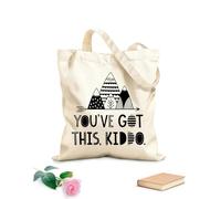 AILOONG Bolsa de playa de poliéster y algodón Nórdico Tienes Esto Niños Montaña Sala de juegos Aventura Viajes Explorar Citas inspiradoras Niños Material agradable para la piel 25x30cm