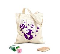 AILOONG Bolsa de playa de poliéster y algodón Planetas, espacio, cohete, nave y estrellas, nave espacial Tela de 340g/m² de grosor Material agradable para la piel