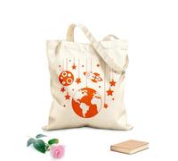AILOONG Bolsa de playa de poliéster y algodón Planetas, espacio, cohete, nave y estrellas, nave espacial Tela de 340g/m² de grosor Material agradable para la piel