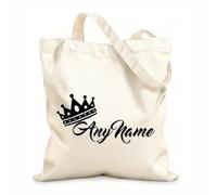 AILOONG Bolsa de playa de poliéster y algodón Princesa Heredera Príncipe Corona Tela de 12 oz de grosor Material agradable para la piel 31x36cm Mediano