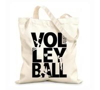 AILOONG Bolsa de playa de poliéster y algodón Silueta de competición de logotipo de voleibol de playa de verano Tela de 12 oz de grosor Material agradable para la piel 25x30cm Pequeño