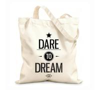 AILOONG Bolsa de playa de poliéster y algodón Tela de 12 oz de grosor Cita Frase Motivacional Atrévete a Soñar Material agradable para la piel 31x36cm Mediano