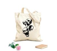 AILOONG Bolsa de playa de poliéster y algodón Tela de 12 oz de grosor Cráneo Esqueleto Horror Anarquismo Libertad Chico Cool Material agradable para la piel 31x36cm Mediano