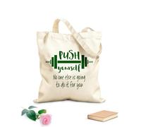 AILOONG Bolsa de playa de poliéster y algodón Tela de 340g/m² de grosor Ejercicio de entrenamiento con barra con frase Esfuérzate Material agradable para la piel