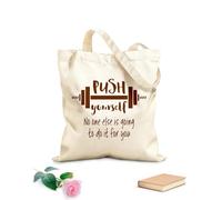 AILOONG Bolsa de playa de poliéster y algodón Tela de 340g/m² de grosor Ejercicio de entrenamiento con barra con frase Esfuérzate Material agradable para la piel