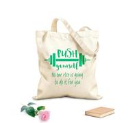 AILOONG Bolsa de playa de poliéster y algodón Tela de 340g/m² de grosor Ejercicio de entrenamiento con barra con frase Esfuérzate Material agradable para la piel