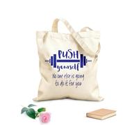 AILOONG Bolsa de playa de poliéster y algodón Tela de 340g/m² de grosor Ejercicio de entrenamiento con barra con frase Esfuérzate Material agradable para la piel