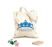 AILOONG Bolsa de playa de poliéster y algodón Tela de 340g/m² de grosor Habitación de bebé con corona de princesa y corazón para niñas Material agradable para la piel