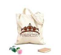 AILOONG Bolsa de playa de poliéster y algodón Tela de 340g/m² de grosor Habitación de bebé con corona de princesa y corazón para niñas Material agradable para la piel