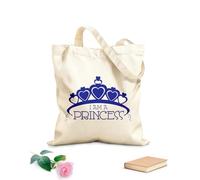 AILOONG Bolsa de playa de poliéster y algodón Tela de 340g/m² de grosor Habitación de bebé con corona de princesa y corazón para niñas Material agradable para la piel