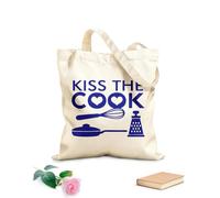 AILOONG Bolsa de playa de poliéster y algodón Tela de 340g/m² de grosor Herramientas de cocina Kiss The Cook Kitchen Restaurant Pan Material agradable para la piel
