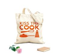 AILOONG Bolsa de playa de poliéster y algodón Tela de 340g/m² de grosor Herramientas de cocina Kiss The Cook Kitchen Restaurant Pan Material agradable para la piel