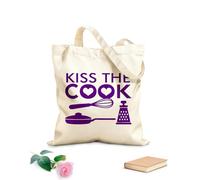 AILOONG Bolsa de playa de poliéster y algodón Tela de 340g/m² de grosor Herramientas de cocina Kiss The Cook Kitchen Restaurant Pan Material agradable para la piel