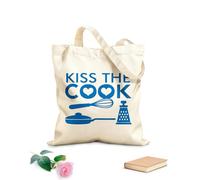 AILOONG Bolsa de playa de poliéster y algodón Tela de 340g/m² de grosor Herramientas de cocina Kiss The Cook Kitchen Restaurant Pan Material agradable para la piel