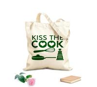 AILOONG Bolsa de playa de poliéster y algodón Tela de 340g/m² de grosor Herramientas de cocina Kiss The Cook Kitchen Restaurant Pan Material agradable para la piel
